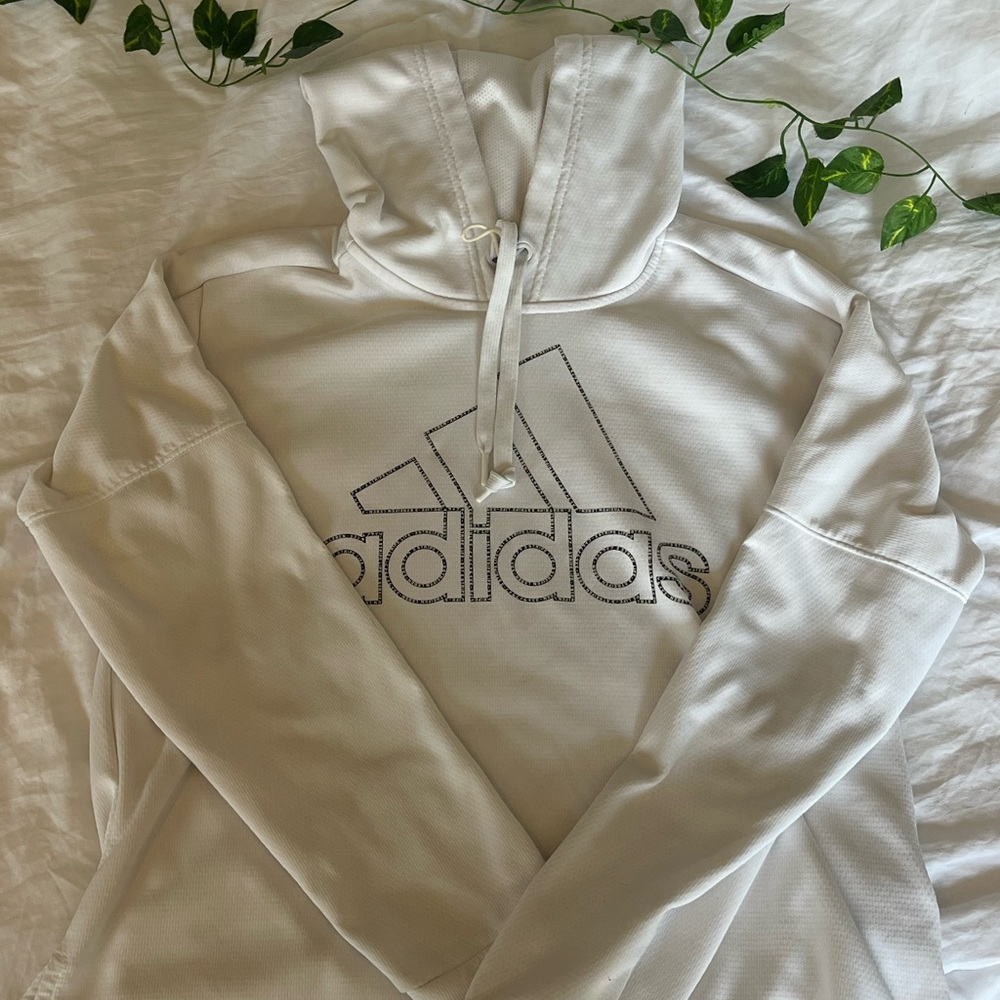 KIDS white Adidas hoodie in perfect condition. Youth Medium.